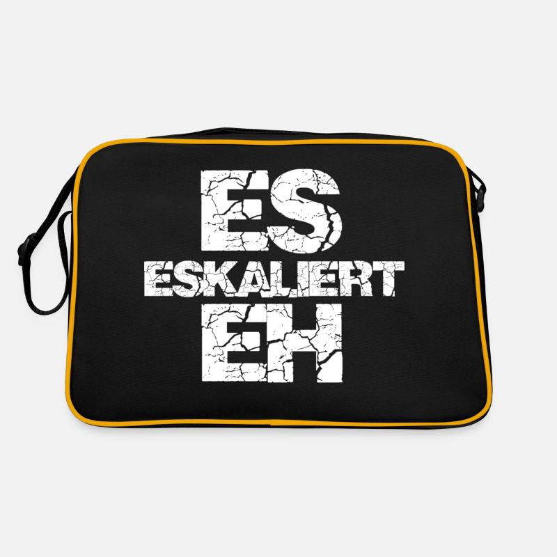 Es eskaliert eh - Retro Tasche - Schwarz/Gold