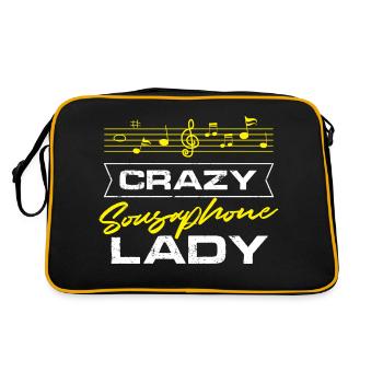 Crazy Sousaphone Lady Brass Music Sousaphoniste - Sac Retro - noir/or - Dos