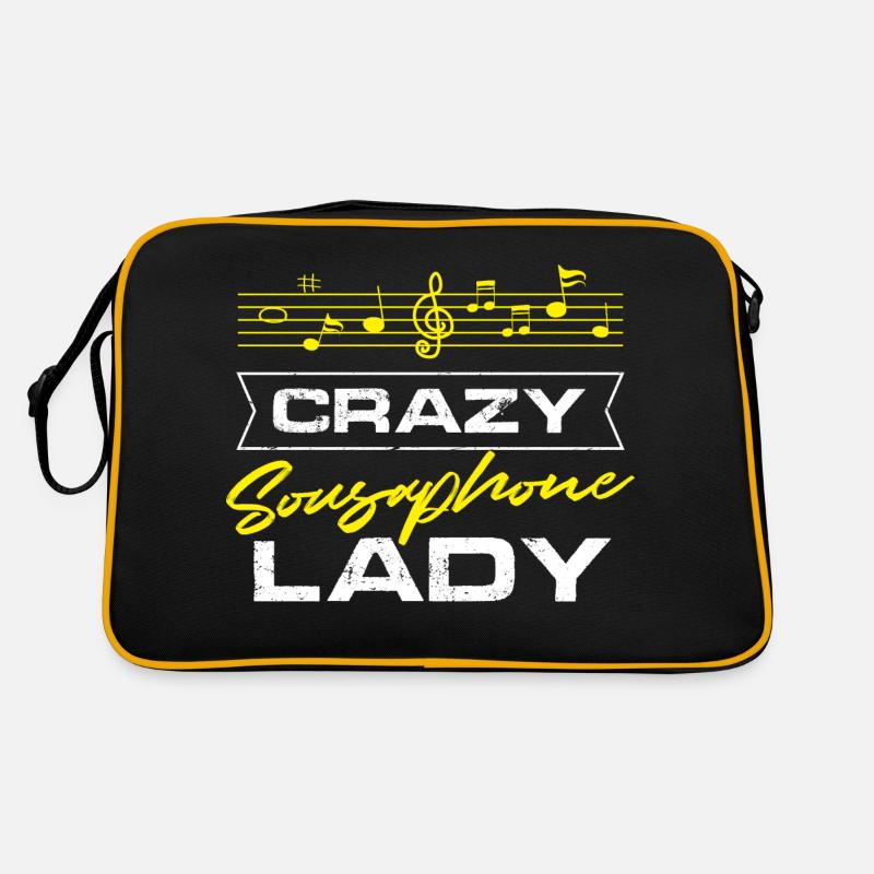 Crazy Sousaphone Lady Brass Music Sousaphonist Retro Tasche