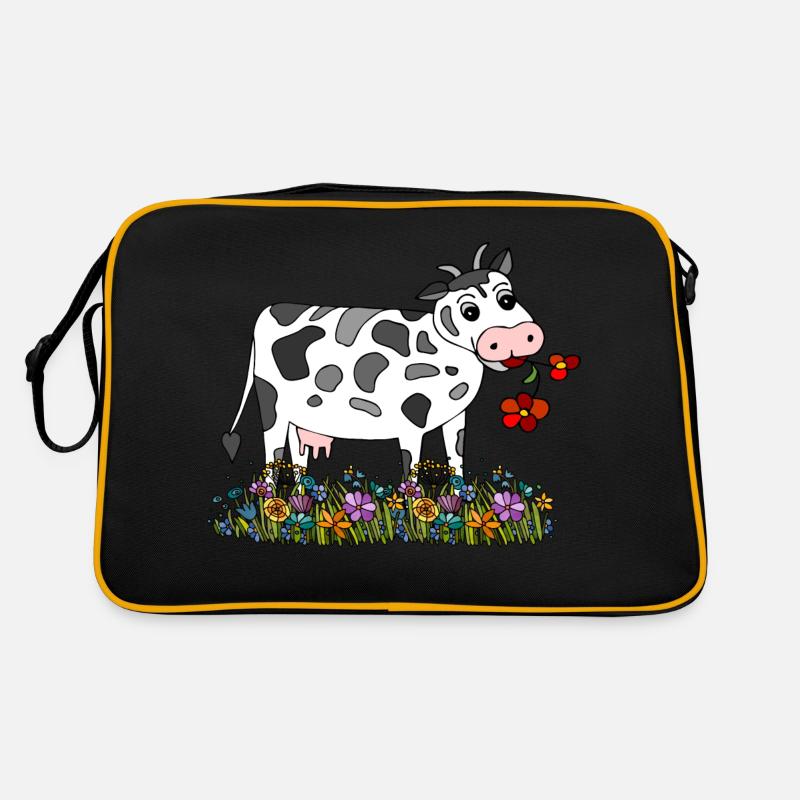 Vache - Sac Retro - noir/or