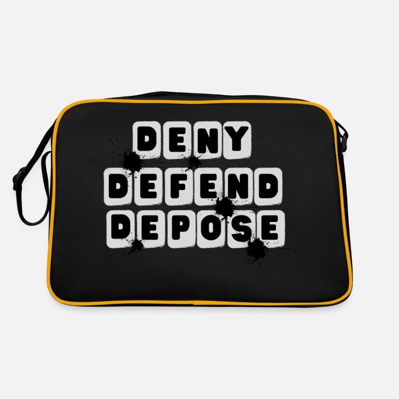 REFUSER, DÉFENDRE, DÉPOSER - Sac Retro - noir/or