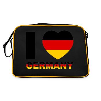 J’aime l’Allemagne Design minimal - Sac Retro - noir/or - Dos