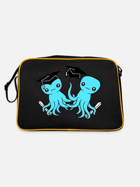 2 Octopus a réussi deux études secondaires - Sac Retro - noir/or - Dos