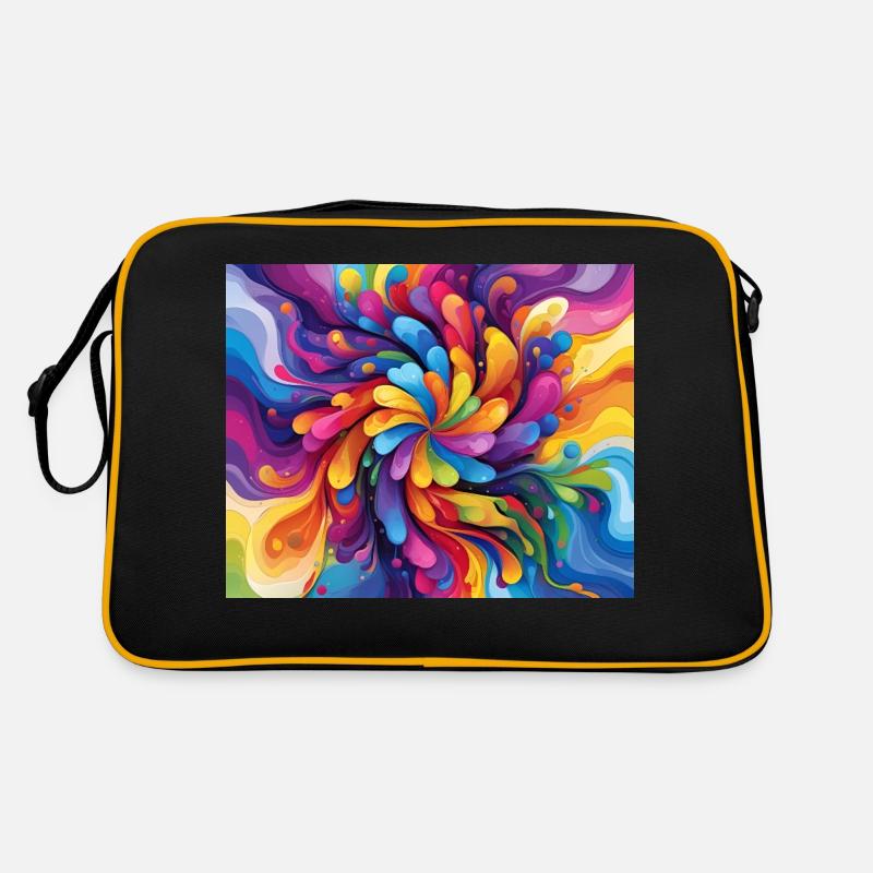 Color - Retro Tasche - Schwarz/Gold