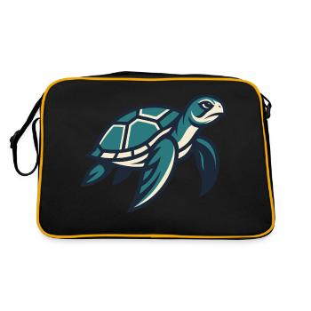 Traveler sea turtle - Retro Bag - black/gold - Back