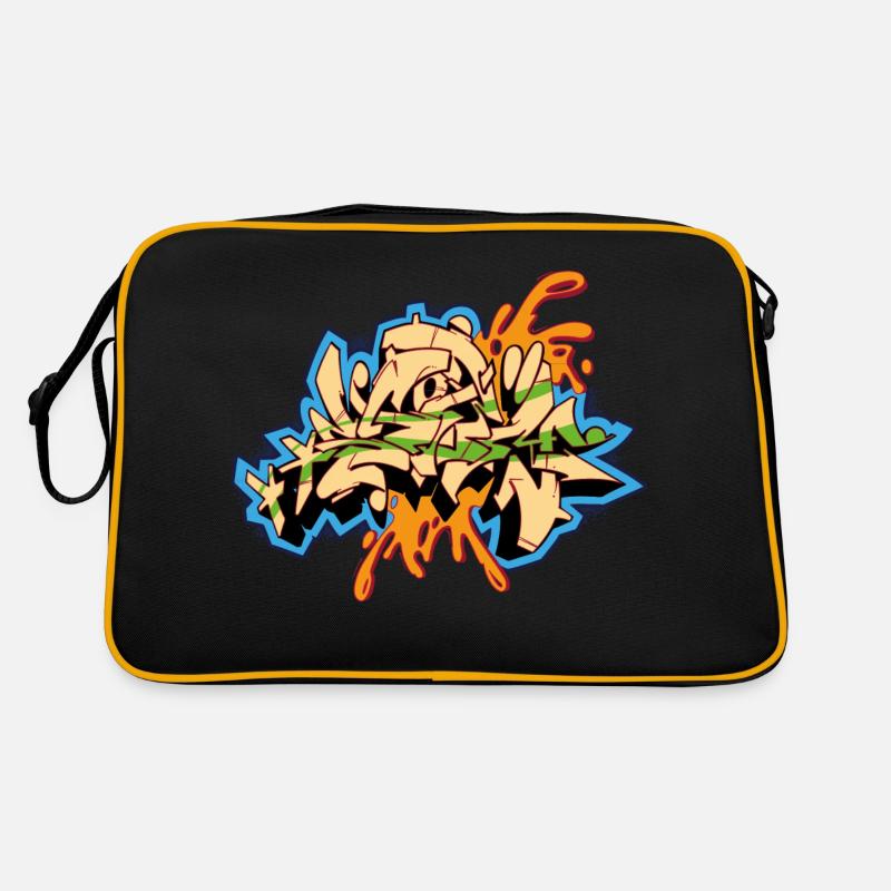 Graffiti Design Storm - Retro Tasche - Schwarz/Gold