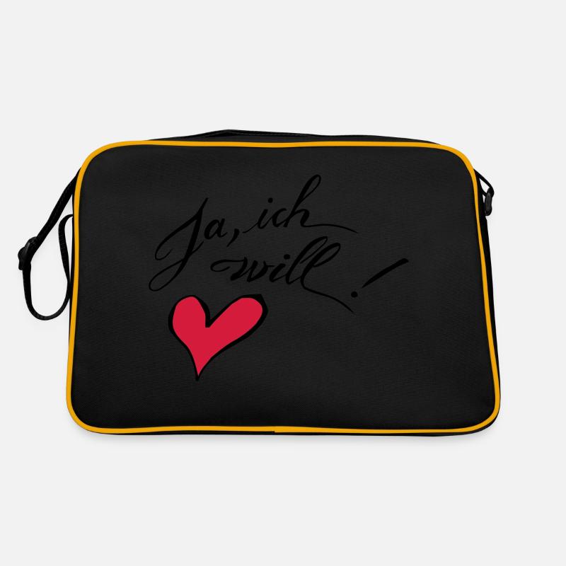 Ja, ich will! - Retro Tasche - Schwarz/Gold