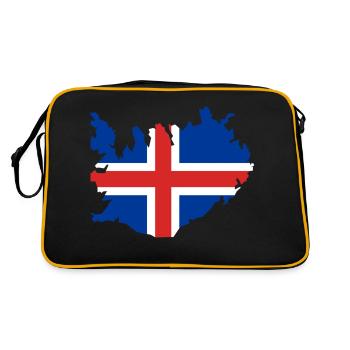 Iceland - Retro Tasche - Schwarz/Gold - Hinten