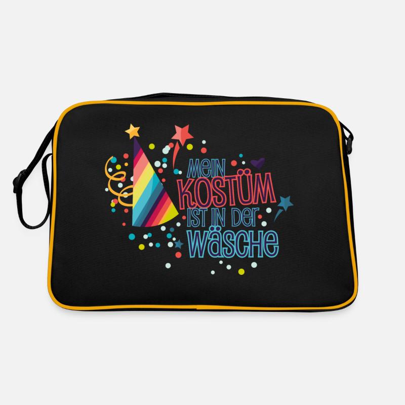 Mein Kostüm Wäsche - Retro Tasche - Schwarz/Gold