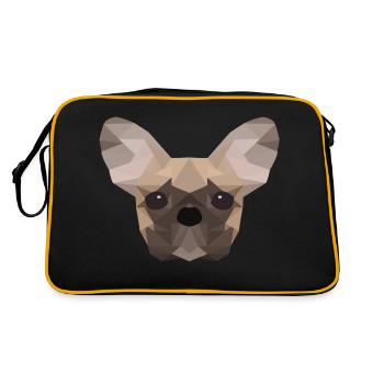 Bouledogue français Low Poly - Sac Retro - noir/or - Dos