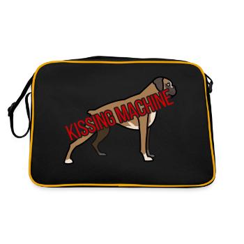 Chien / Boxer: Machine Embrasser - Sac Retro - noir/or - Dos