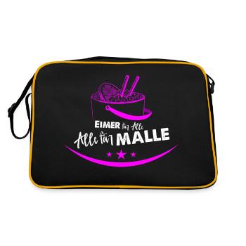 Eimer für Malle - Retro Tasche - Schwarz/Gold - Hinten