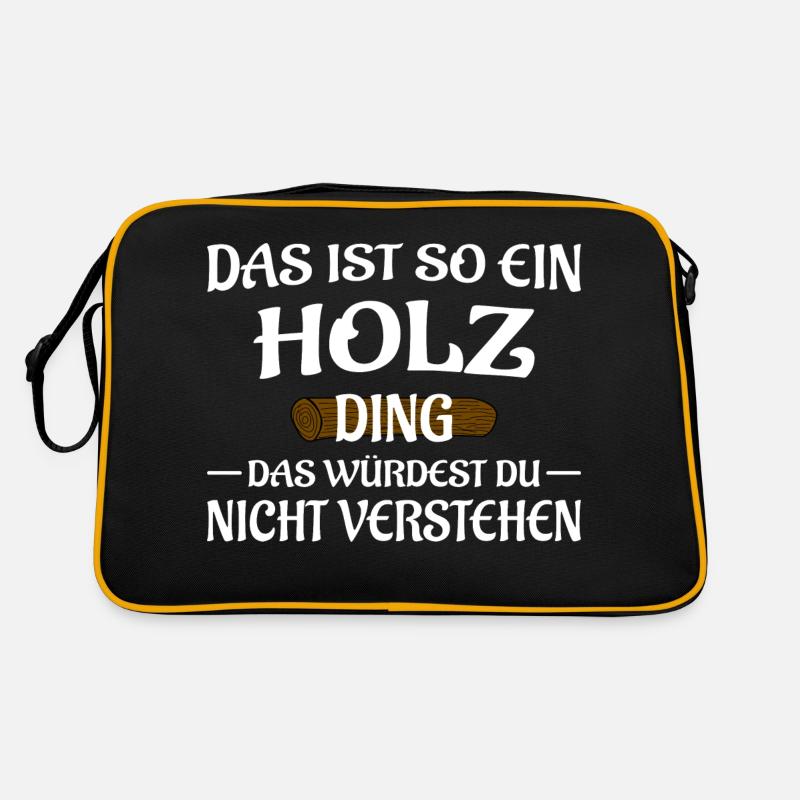 Holz Ding - Retro Tasche - Schwarz/Gold
