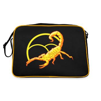 Scorpion jaune venimeux menace avec son aiguillon - Sac Retro - noir/or - Dos