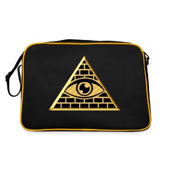 Œil qui voit tout dans le triangle - pyramide - Sac Retro - noir/or - Dos