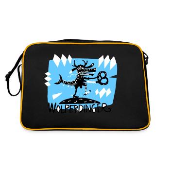 Wolperdinger - Retro Tasche - Schwarz/Gold - Hinten