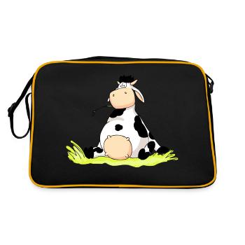 Sitting Cow - Retro Bag - black/gold - Back