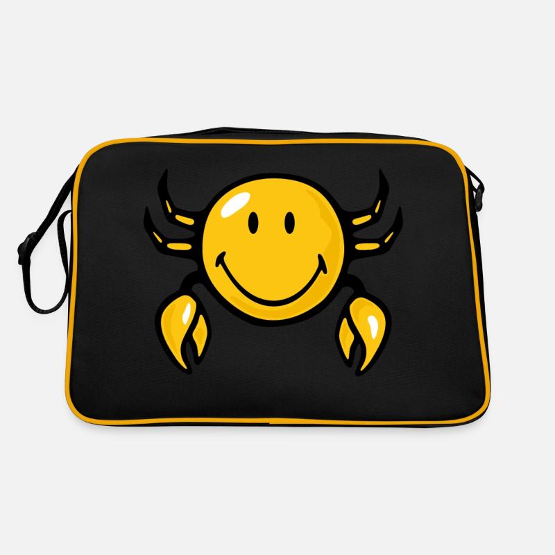 Smiley Crab - Retro Tasche - Schwarz/Gold