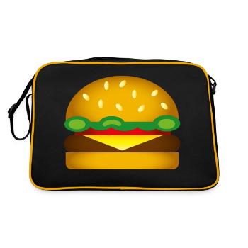 Smiley Burger - Retro Tasche - Schwarz/Gold - Hinten