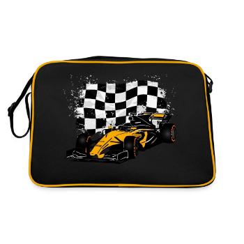 Racecar - Rennauto - Racing Flag - Retro Tasche - Schwarz/Gold - Hinten