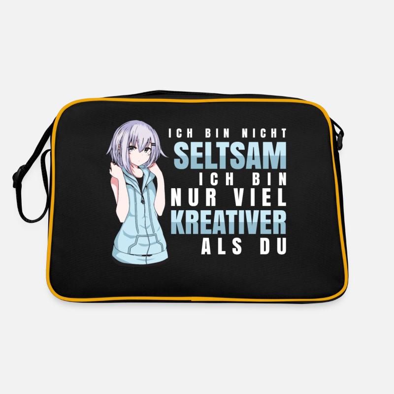 Anime - Kreativer als du - Retro Tasche - Schwarz/Gold