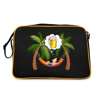 hammock palm holiday beer mug foam alcohol hu - Retro Bag - black/gold - Back