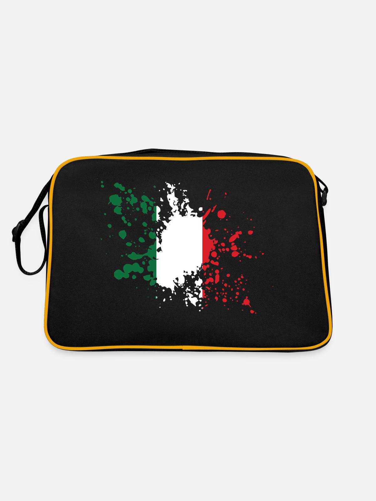 Italy Flag Stain Design - Retro Bag - black/gold - Back