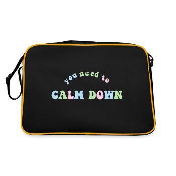 Phrase You Need To calm down Taylor pink and green - Retro Bag - black/gold - Back