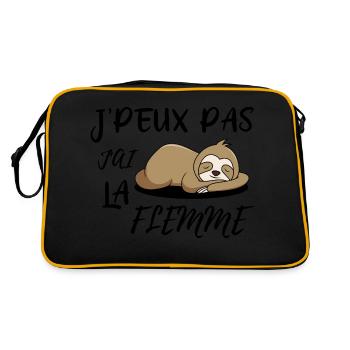 J'peux pas j'ai la flemme, vraiment trop la flemme - Sac Retro - noir/or - Dos