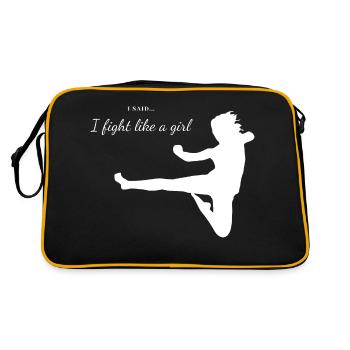 Fight Like a girl - Best fighter - Retro Tasche - Schwarz/Gold - Hinten