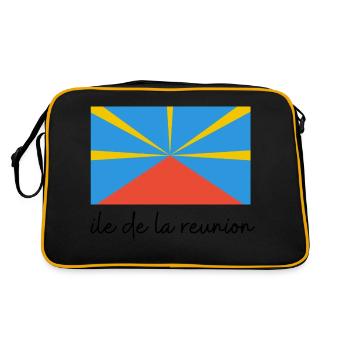Drapeaux ile de la reunion - Sac Retro - noir/or - Dos