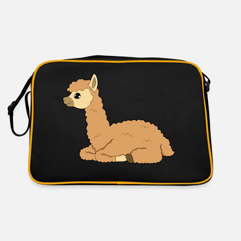 Alpaka - Retro Tasche - Schwarz/Gold