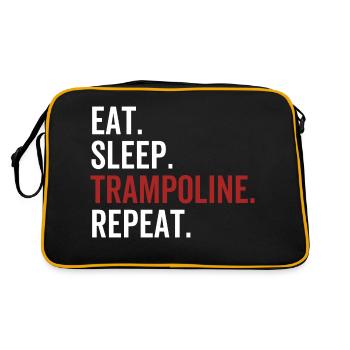 Eat Sleep Trampolin Wiederholung - Retro Tasche - Schwarz/Gold - Hinten