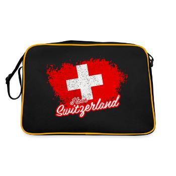 J'aime la suisse - Sac Retro - noir/or - Dos