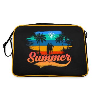 Summer- Beach , Unisex Shirt von Vintage Bro`s - Retro Tasche - Schwarz/Gold - Hinten