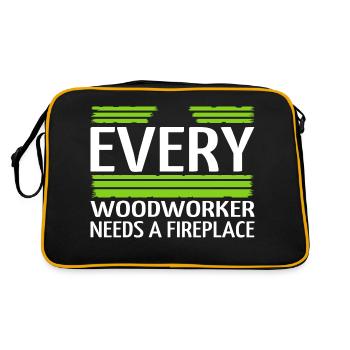 tools lumber bingo hall tshirts humor - Retro Bag - black/gold - Back