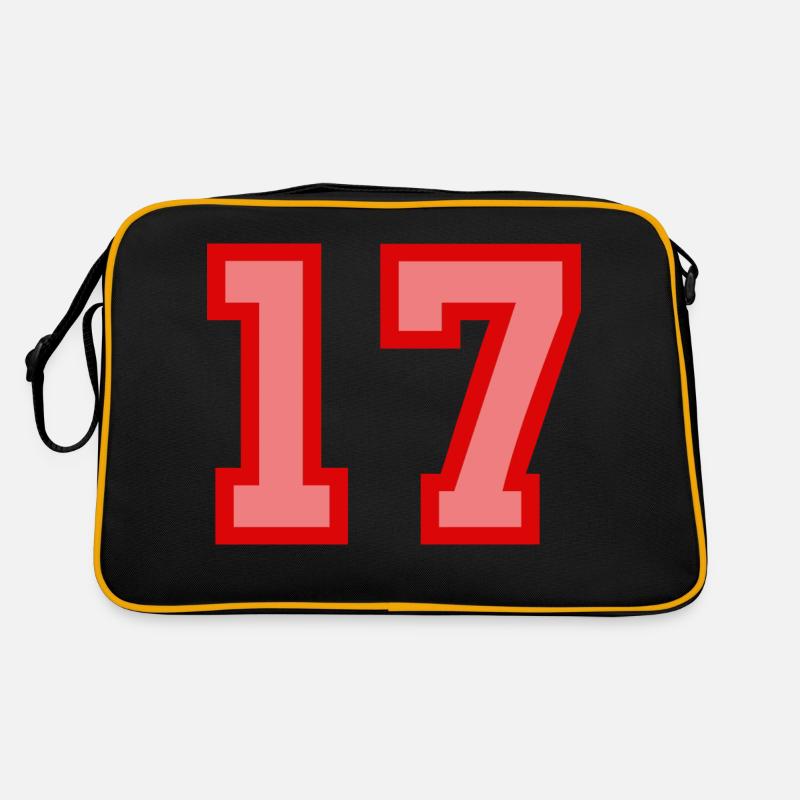 Coole Retro Retrostyle Jersey Nummer Rückennummer - Retro Tasche - Schwarz/Gold