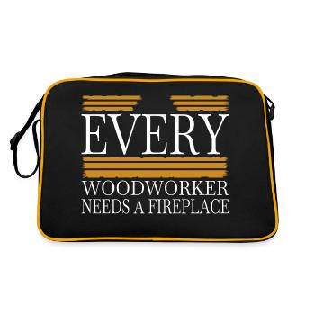 carpentry quote happy lumberjack lumberman - Retro Bag - black/gold - Back