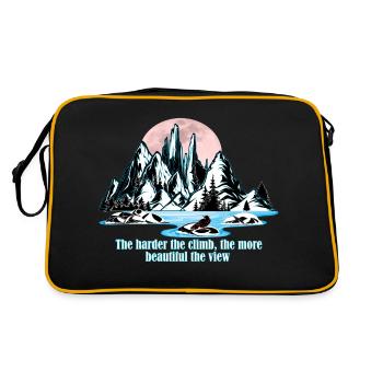 River on the mountain with beautiful views. - Retro Bag - black/gold - Back