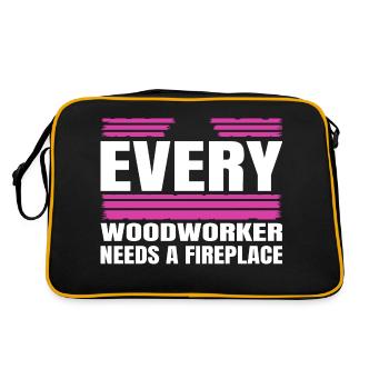 lumberman sayings construction carpenter plumber - Retro Bag - black/gold - Back