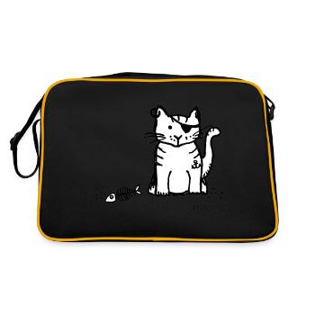 Mimosarella Kater - Retro Tasche - Schwarz/Gold - Hinten