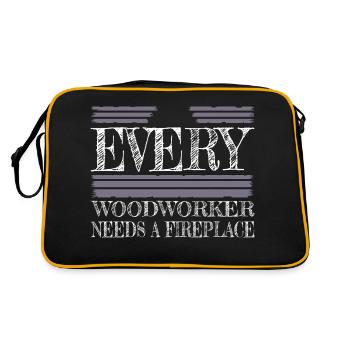 present present idea forest work carpentry - Retro Tasche - Schwarz/Gold - Hinten
