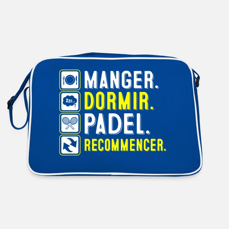 Manger, dormir, padel, recommencer | Logo Padel Sac Retro
