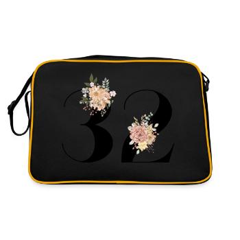 32nd Anniversary Flowers (Gift of 32 years) - Retro Bag - black/gold - Back