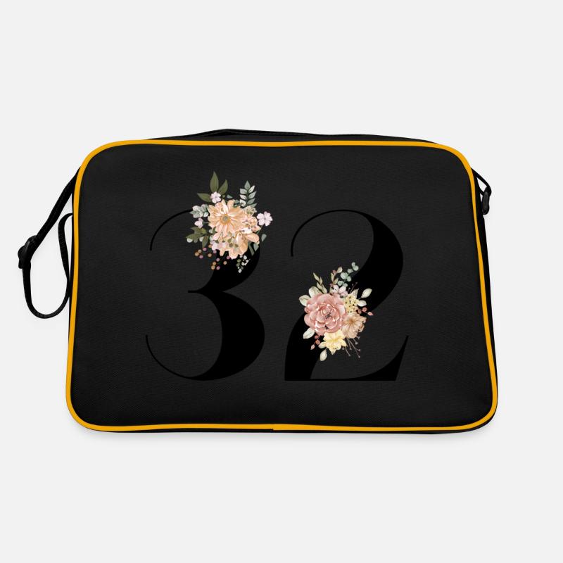 32e anniversaire fleuris (Cadeau de 32 ans) Sac Retro