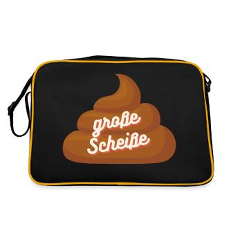 große Scheiße - Retro Tasche - Schwarz/Gold - Hinten