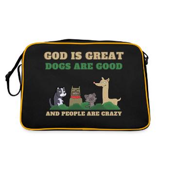 Dieu est Grand Les chiens sont bons et les gens sont fous - Sac Retro - noir/or - Dos