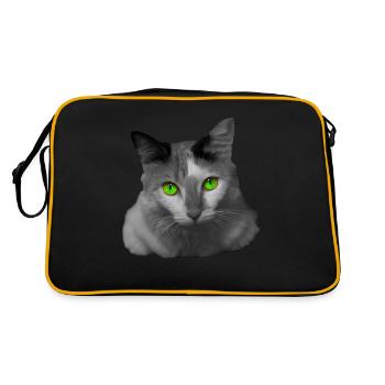 le chat aux yeux verts - Sac Retro - noir/or - Dos