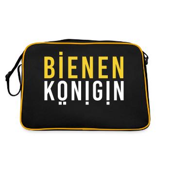 Bienenkönigin Imkerin bee Volk - Retro Tasche - Schwarz/Gold - Hinten