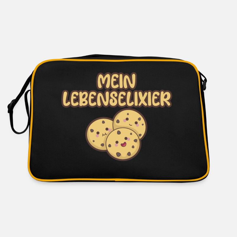Mon élixir de vie - biscuits au chocolat - Sac Retro - noir/or